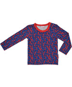 Magnifique T-shirt avec petits pois rouge et bleus par Baba Babywear