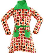 4FunkyFlavours mooi geprinte jurk met kleurrijke bloemetjes en groene toets
