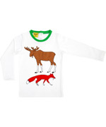 Duns Sweden mooie witte t-shirt met vos en eland