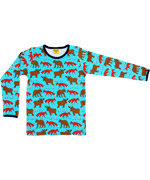 Duns Sweden toffe blauwe t-shirt met vos, beer en eland
