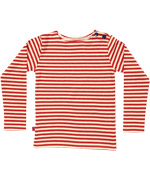 Albababy schattige rood/wit gestreepte t-shirt met knoopjes