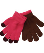 Molo fun 2-pack gloves in mocha and pink with colored details (one size)