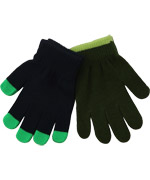 Molo fun 2-pack gloves in navy and green with colored details (one size)