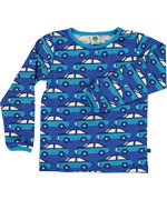 Cool T-shirt bleu avec petites voitures par Smafolk
