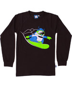 DanefÃ¦ ongelofelijke coole zwarte t-shirt met snowboard Viking