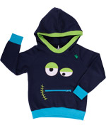 Fred's World superb organic navy hoodie with zombie face