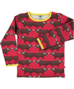Superbe T-shirt rouge avec taureaux par Smafolk