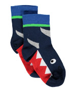 Ubang Babblechat blauwe sokken met fantastische haai