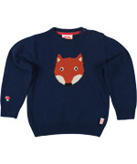 Tootsa Macginty cool blue knitted sweater with great fox