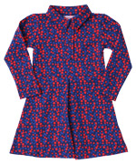 Baba Babywear brilliant blue polo dress with colorful dots