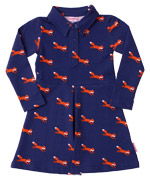 Baba Babywear adorable blue polo dress with jumping foxes
