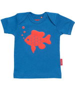 Tapete super schattige blauwe baby T-shirt met kleine vis