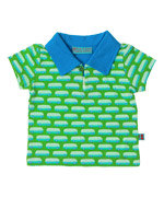 Froy & Dind bus printed baby polo in blue and green