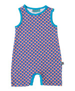 Froy & Dind retro printed baby summer playsuit in blue