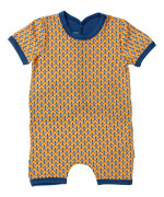 Froy & Dind retro printed baby summer playsuit in yellow