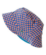 Froy & Dind reversible summerhat in blue retro print and blue