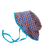 Froy & Dind revesible baby summerhat in blue retro print and blue