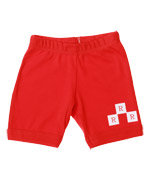 Retro-Rock-and-Robots cool red shorts with pixels