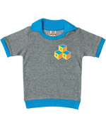 Retro-Rock-and-Robots sweet polo in blue melange