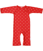 Baba Babywear schattig rood kruippakje met vlinderprint