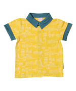 Baba Babywear fantastisch geel hemd met stedenprint