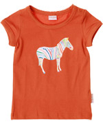 Baba Babywear prachtige oranje T-shirt met gekleurde zebra