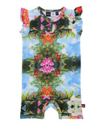 Molo adorable tropical flower printed summer playsuit