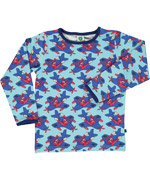 Smafolk turquoise long sleeve T-shirt with cool airplanes