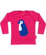 Tapete schattige roze baby T-shirt met blauwe pinguÃ¯n