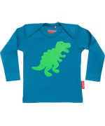 Tapete schattige blauwe baby T-shirt met groene Pino Dino