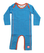 KIK-KID schattig blauw kruippakje met kleine kruisjes