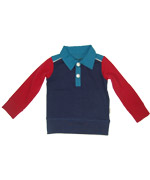 KIK-KID cool rood en donkerblauw hemd
