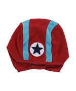 Kik-Kid amazing button fleece hat in blue and dark red