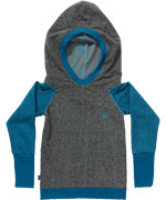 Albababy gekke coole grijze hoodie met blauwe mouwen