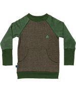 Albababy coole bruine sweater met groene mouwen