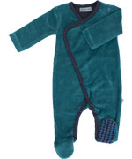 Froy & Dind pretty jumpsuit with feet in grey-blue velvet