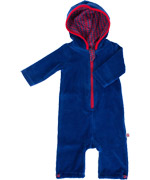 Froy & Dind amazing blue velvet overall with hood