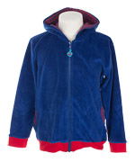 Froy & Dind coole fluwelen hoodie in donkerblauw