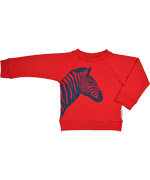 Baba Babywear soft red sweater with fun zebra